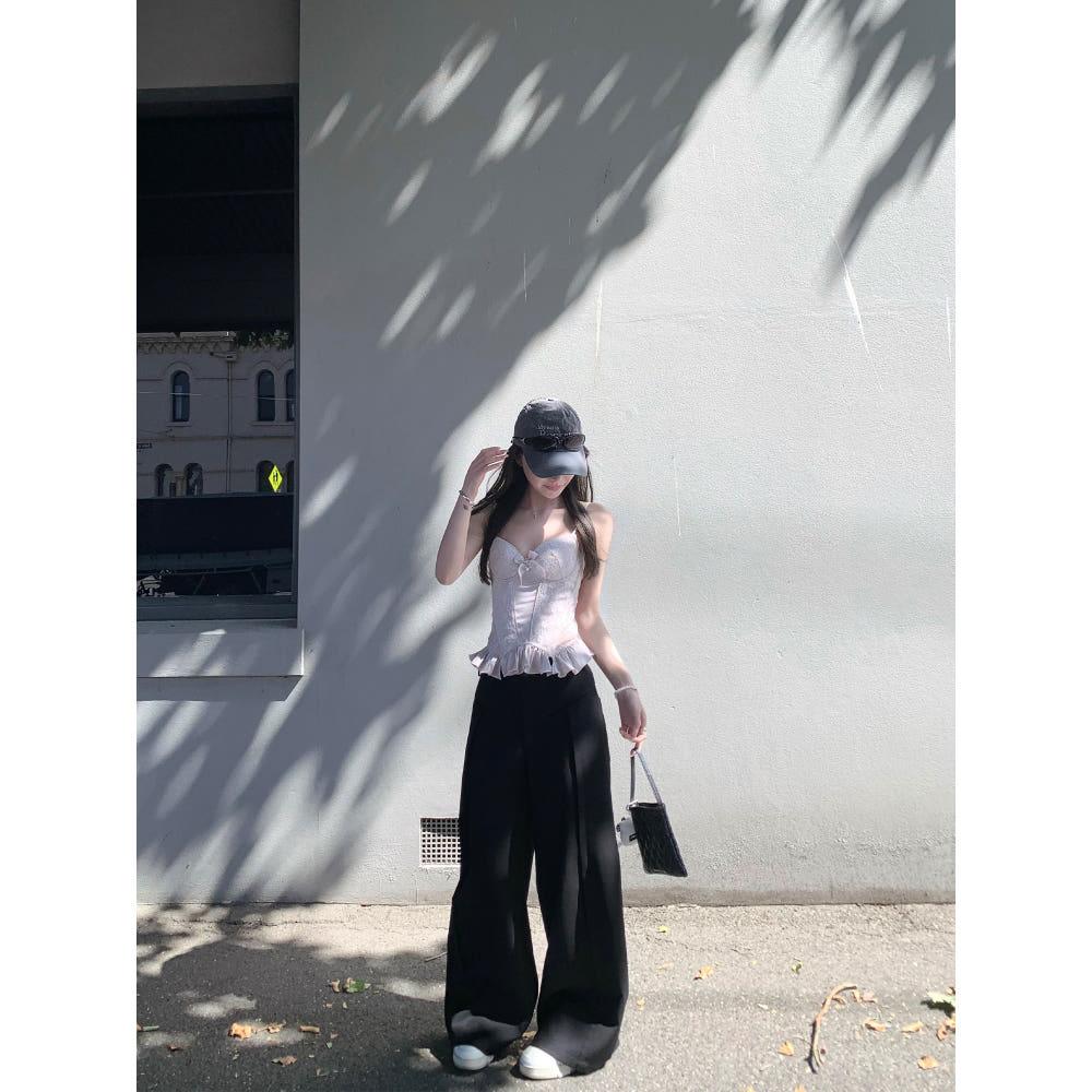 2 color 스트레이트 레그 슬림 팬츠