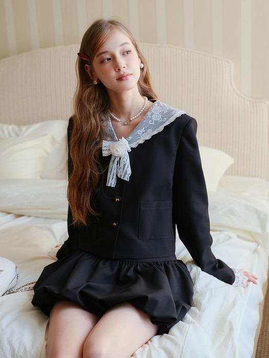 Cest_Black lace sailor collar jacket