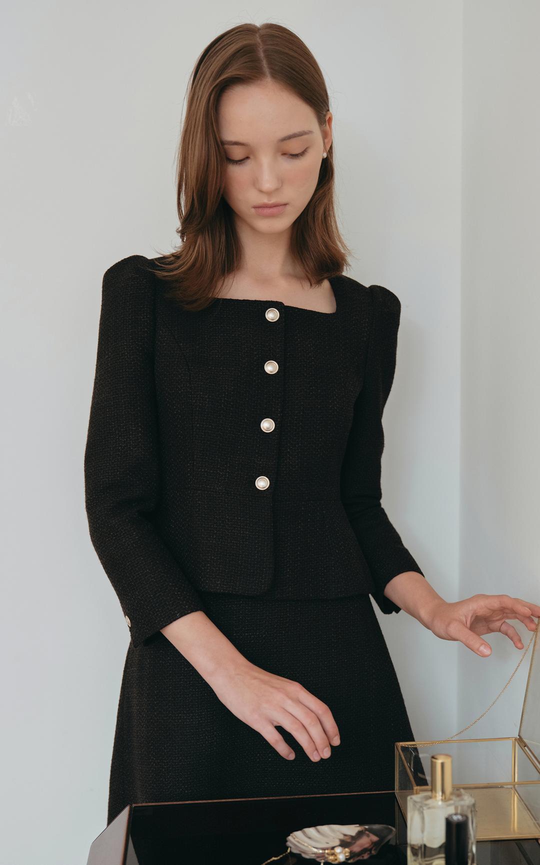 INA PEPLUM JACKET_BLACK