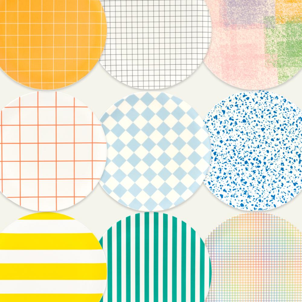 제니아테일러 디너 접시, 빅 플레이트 빈티지 카페 그릇 대나무 친환경 식기