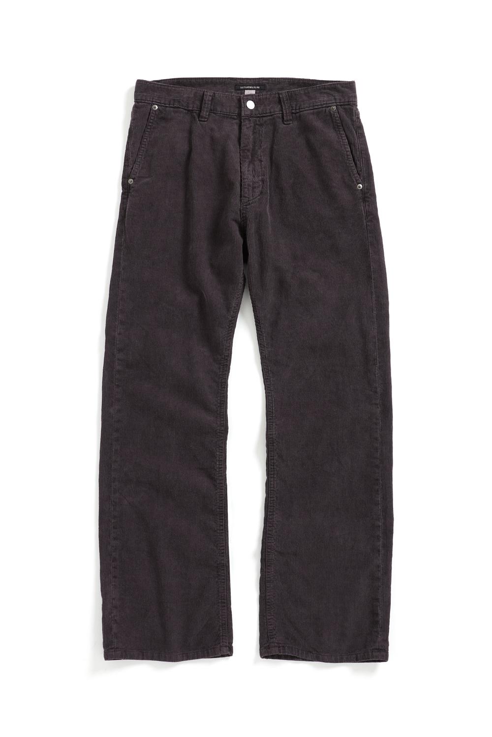 Straight Pants Corduroy Dyed Purple Charcoal