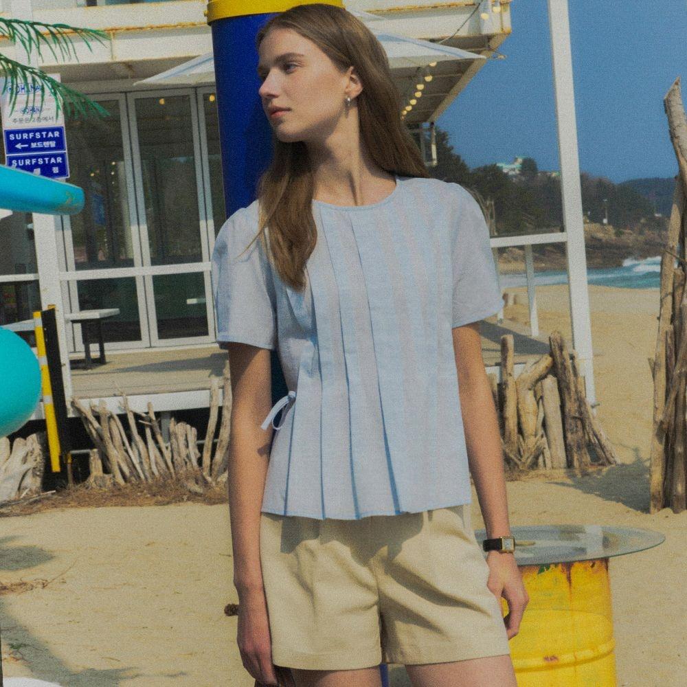 [5차-7/3예약배송]Pintuck cotton blouse TISU02BL04_Blue