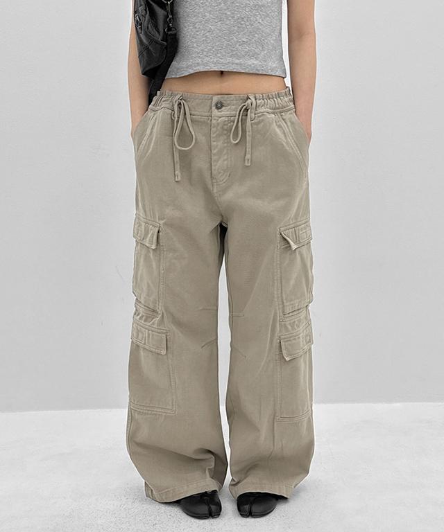 블랙업 (UNISEX) 쥴트 피그먼트 와이드 카고팬츠