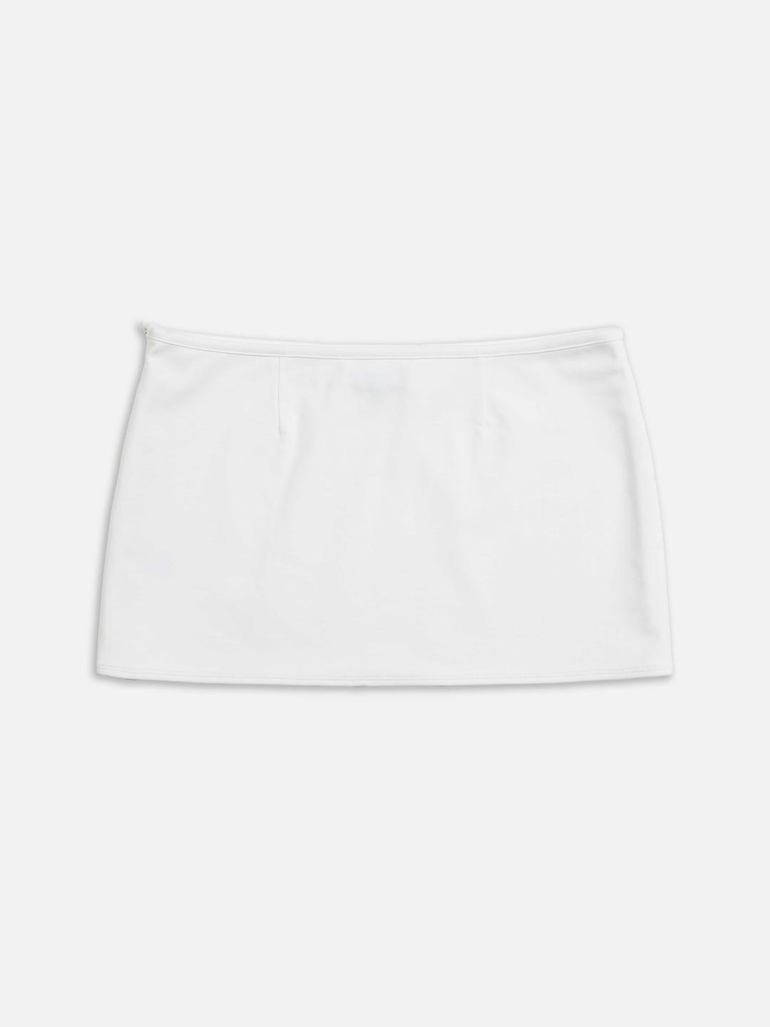 로고 로우웨이스트 미니 스커트 (화이트)