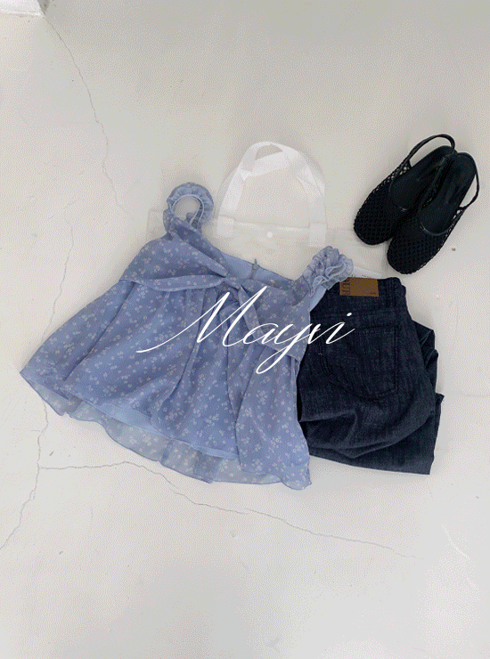 언더비 [Mayvi/여름/여행룩] Blink 플라워 리본 뷔스티에 (2 color)