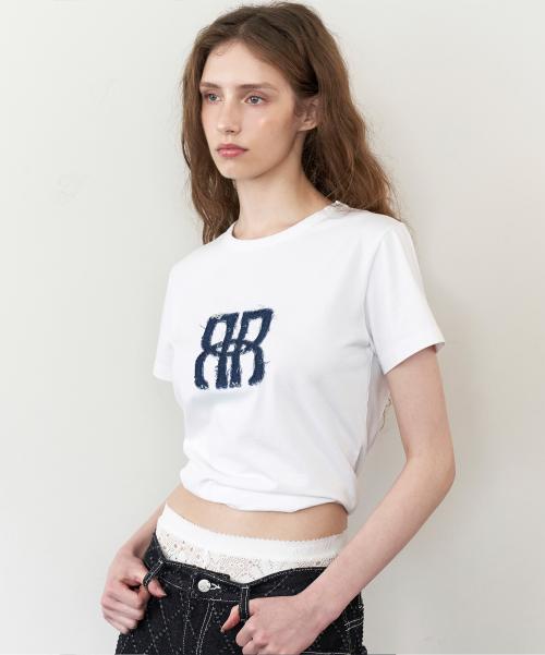 락케이크(ROCKCAKE)  Square Logo Denim Top - White - 사이즈 & 후기 | 무신사