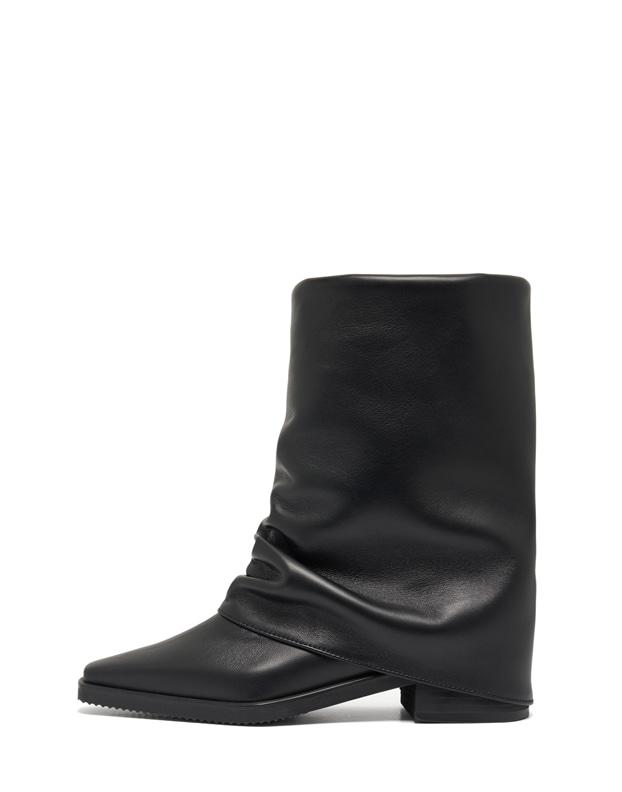 Leather Leg Warmer middle boots black