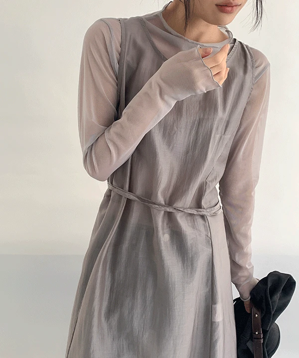 페르 시스루 롱원피스 (mocha)