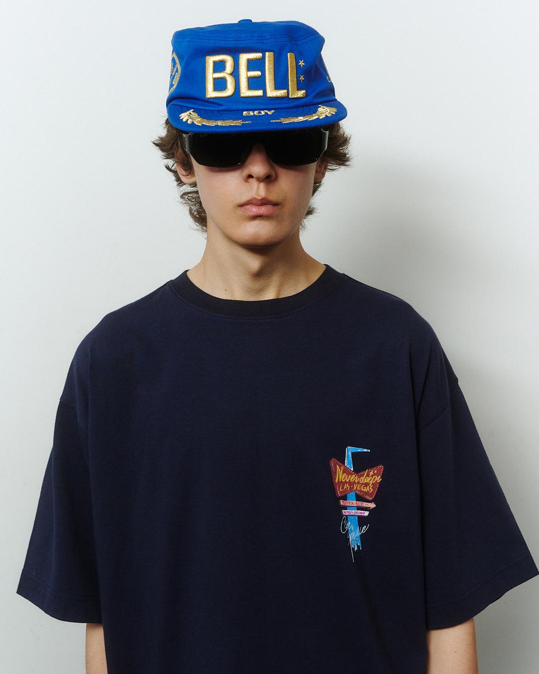 BELLBOY PILLBOX HAT _ BLUE