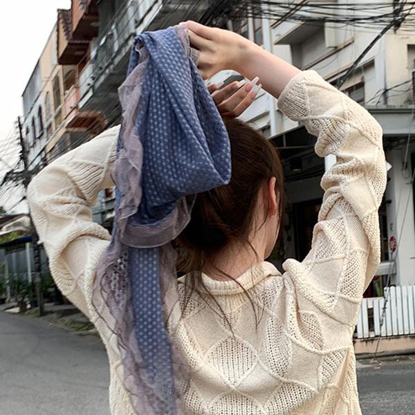 Dot Gray Lace Scarf