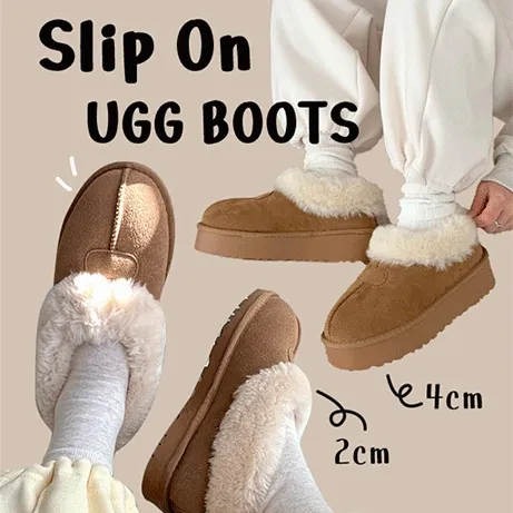 ◈최저가◈퍼부츠2종◈소가죽 털부츠 통굽 플랫폼 미니 숏 슬립온 겨울 양털 부츠 울트라미니 2type
