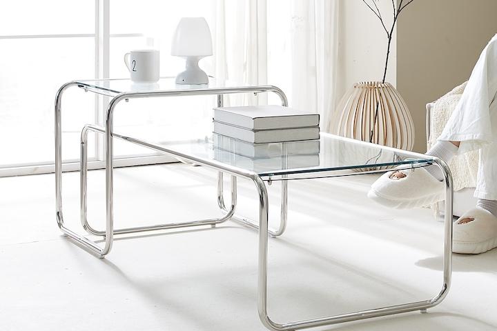 [단독] 모노 강화유리 거실 소파테이블 (1190+530)