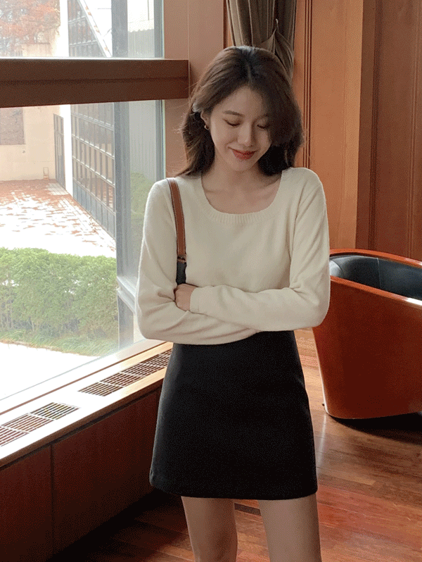 르세 스퀘어넥 니트 - 7color