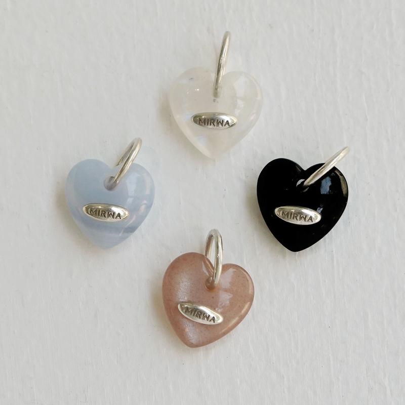 천연석 스몰 하트 펜던트 목걸이