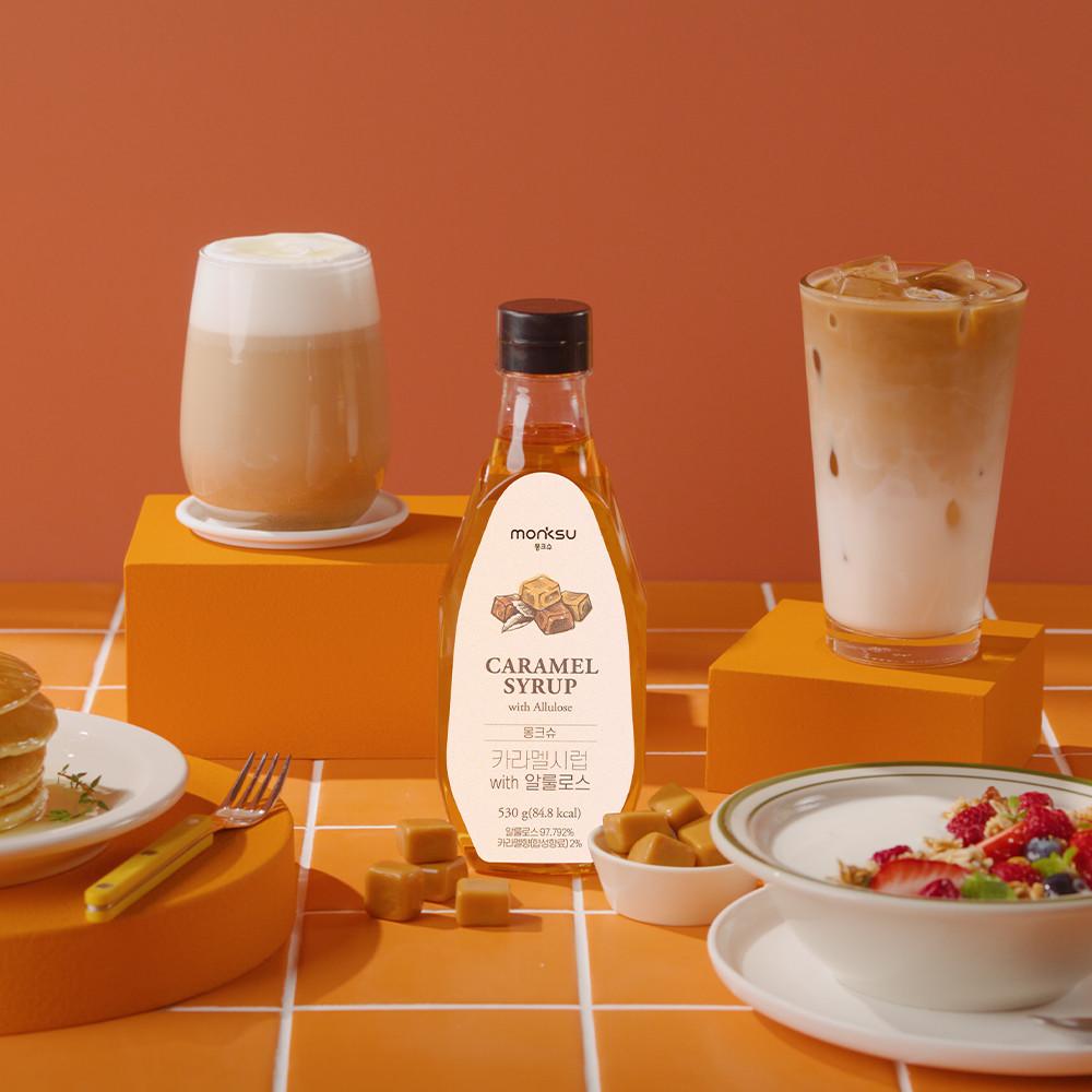 몽크슈 무설탕 저칼로리 저당 제로 카라멜 커피 시럽 530g 알룰로스 슈가프리