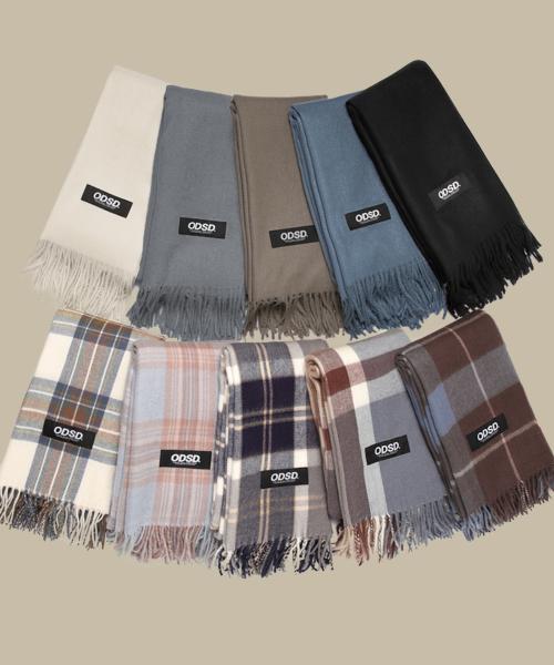 [2PACK] 베이직 니트 체크 머플러 - 32COLOR