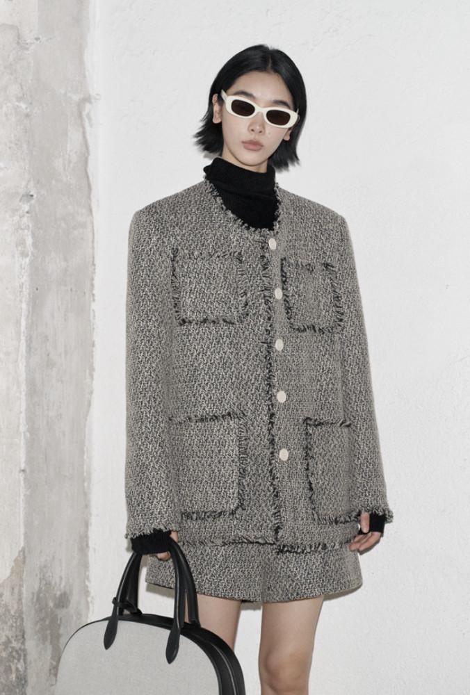 토드 하프 트위드 자켓 코트