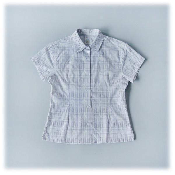 SHARP MOON CHECK SHORT SLEEVE SHIRT (PURPLE)