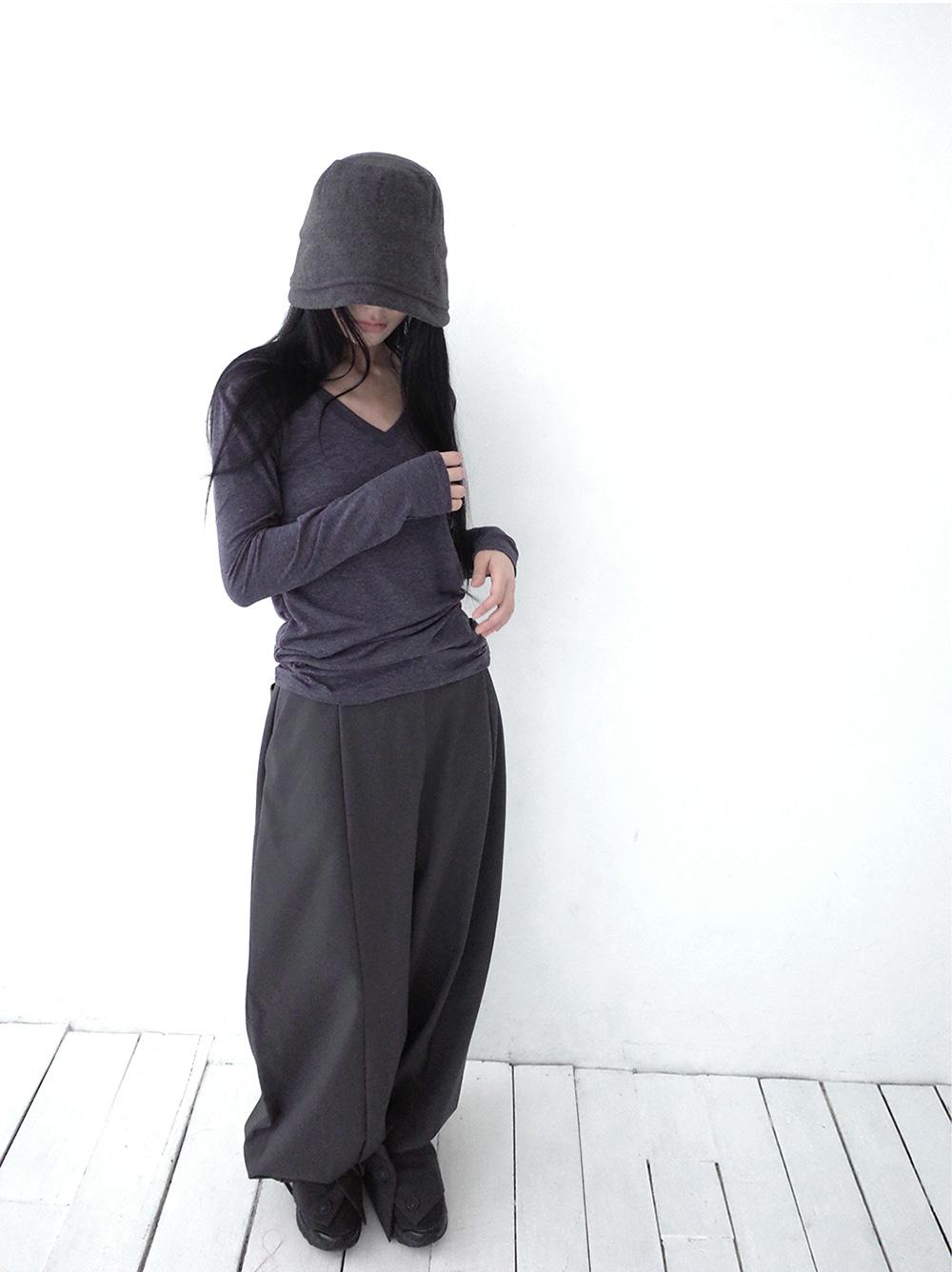 베이비랩 당일발송) calmly sheer v neck t