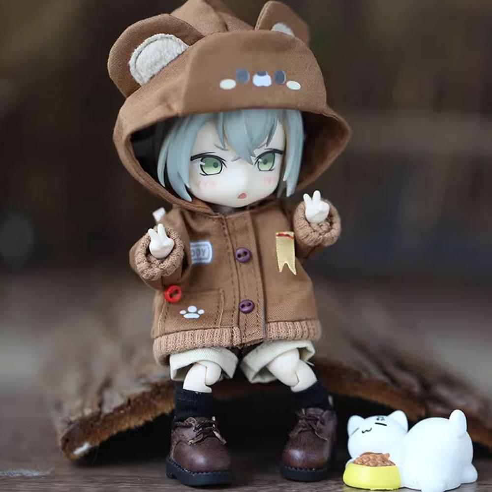 오비츠11 YMY / 동물 후드 재킷 & 팬츠 세트 브라운 베어