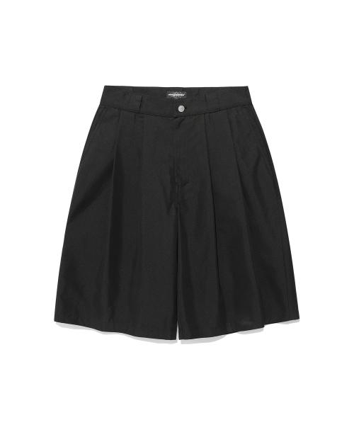 BERMUDAS TWO TUCK WORK SHORTS_BLACK(NG2FMUPA61A)