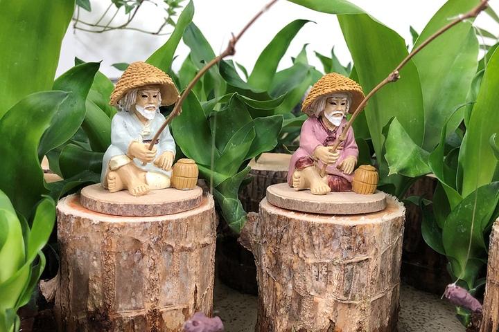 수반 어항 연못 정원 장식 인형 / 원받침 낚시 할아버지 미니 인형