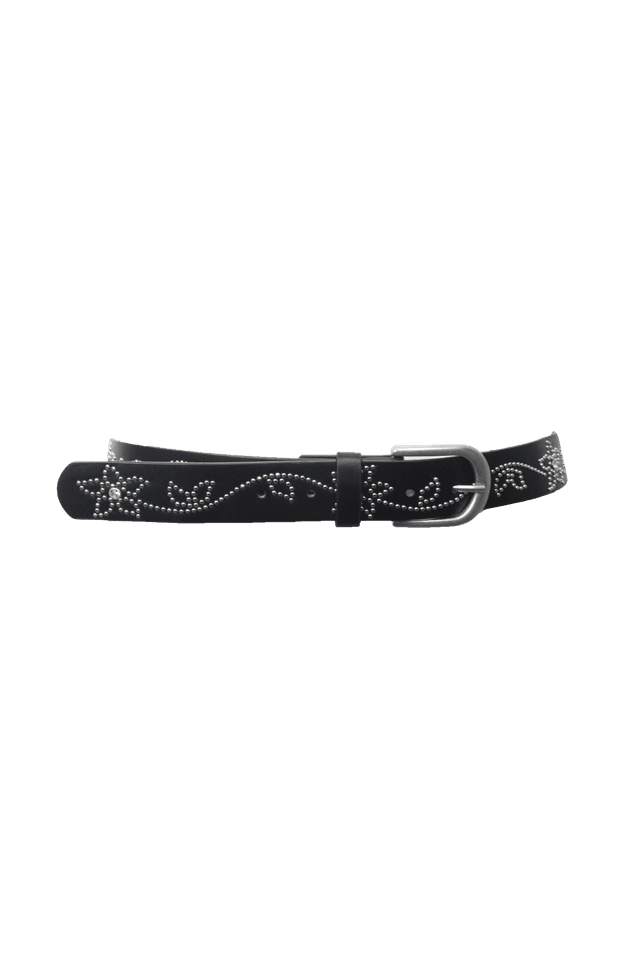 [Pink orchid house] Flower cubic belt (Black)