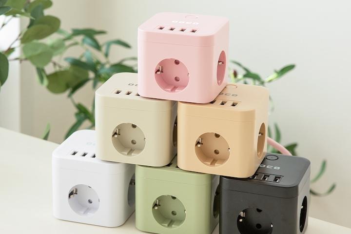 USB멀티탭 3구 2m 큐브디자인 인테리어 멀티콘센트 6colors