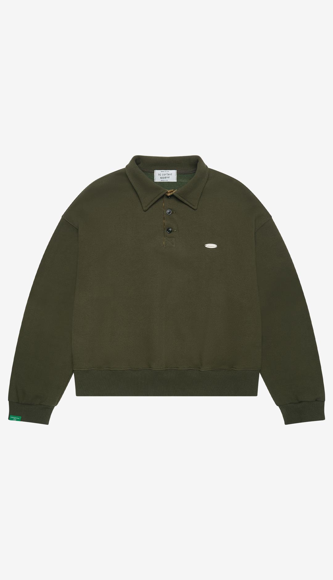 263. Collar Sweatshirt  _ Khaki