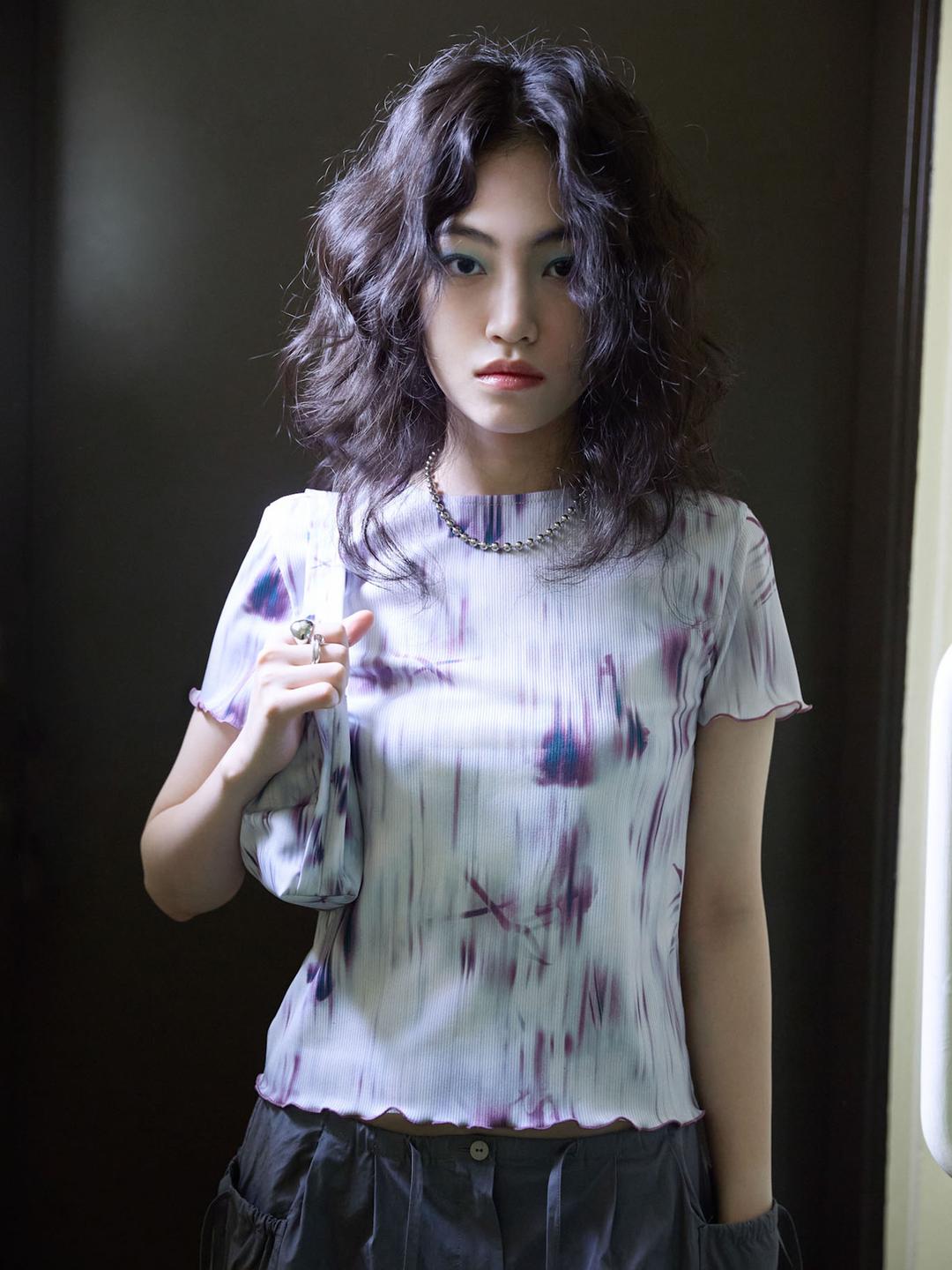 Rising flower t-shirt - Mauve