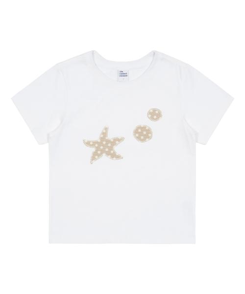 (w) starfish dot patch T (white)
