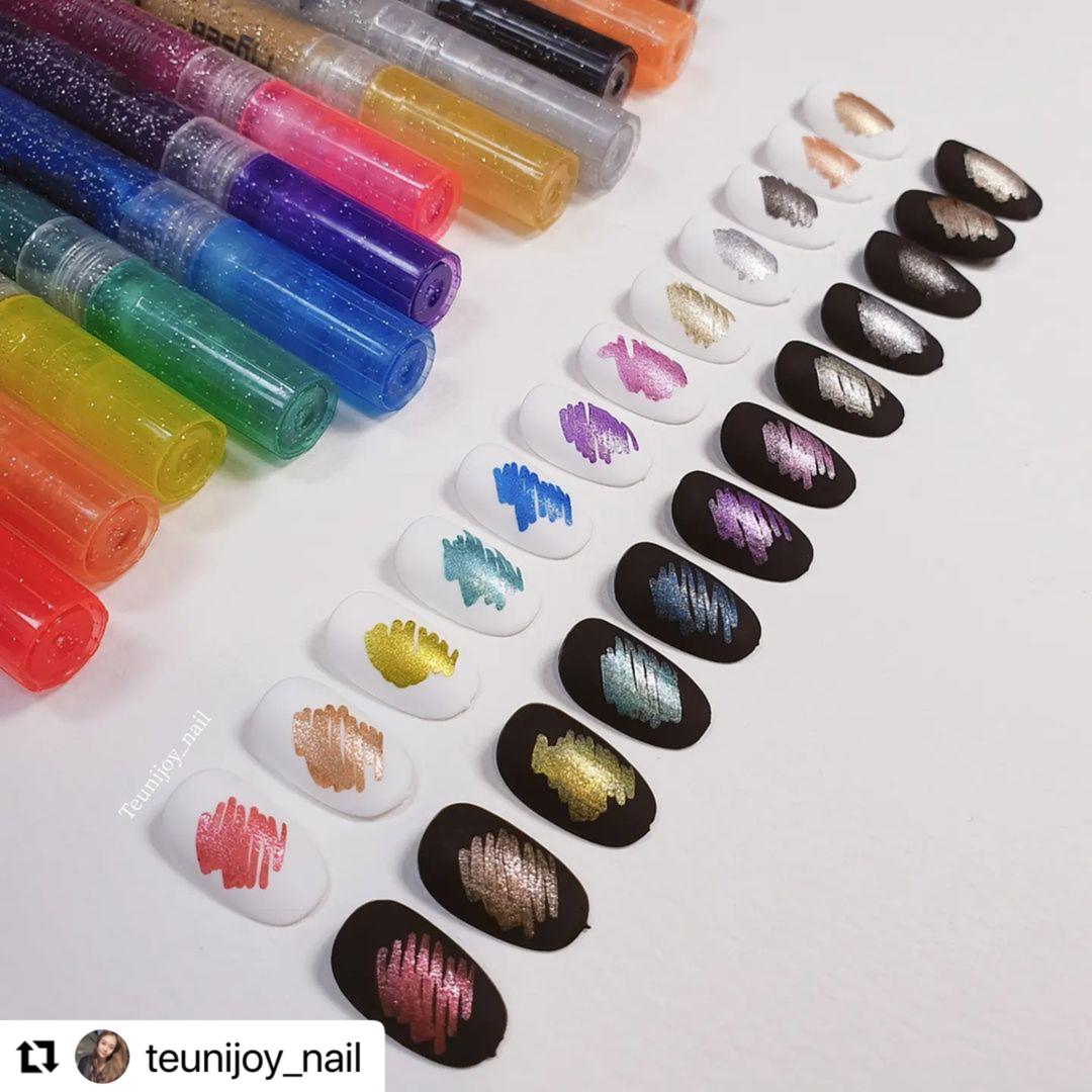 네일글리터펄 드로잉펜 12종 세트 케릭터라인레진아트재료