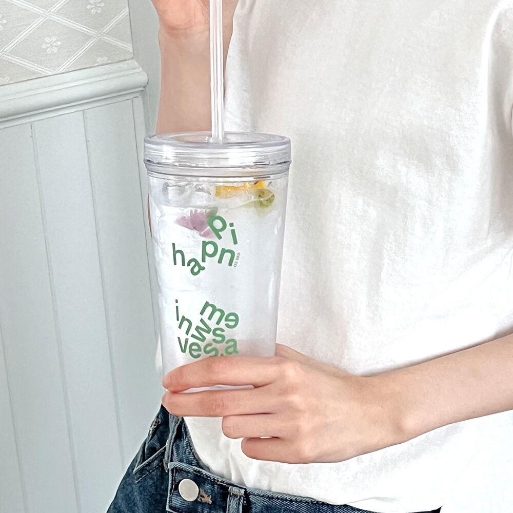 wave of happiness 투명 빨대텀블러