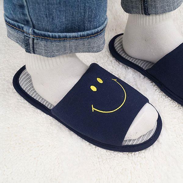 스마일 포인트 면 실내화 거실화 사무실 실내용 슬리퍼