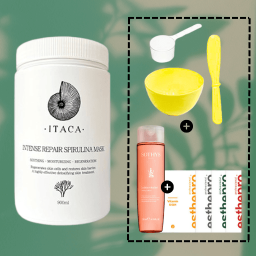 이타카 인텐스 리페어 스피루리나 마스크 900ml + 마스크팩 4종 + 팩도구set
