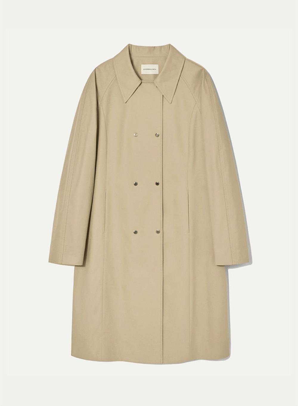 Cotton Gabardine Car Coat Greenish-Beige