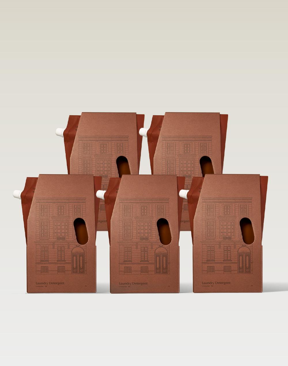 [메가팩] 고농축 반컵 세탁세제 1L 리필 5개