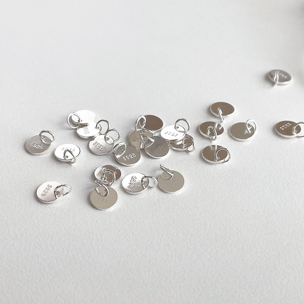 실버925 원형 태그 펜던트 은 참 팔찌 만들기 DIY 비즈공예 재료 부자재