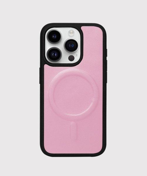 아이폰, 갤럭시 전기종 소가죽 맥세이프 범퍼케이스(핑크,마그네틱 내장형)P83801