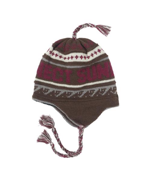Jacquard Tassel Beanie - Brown