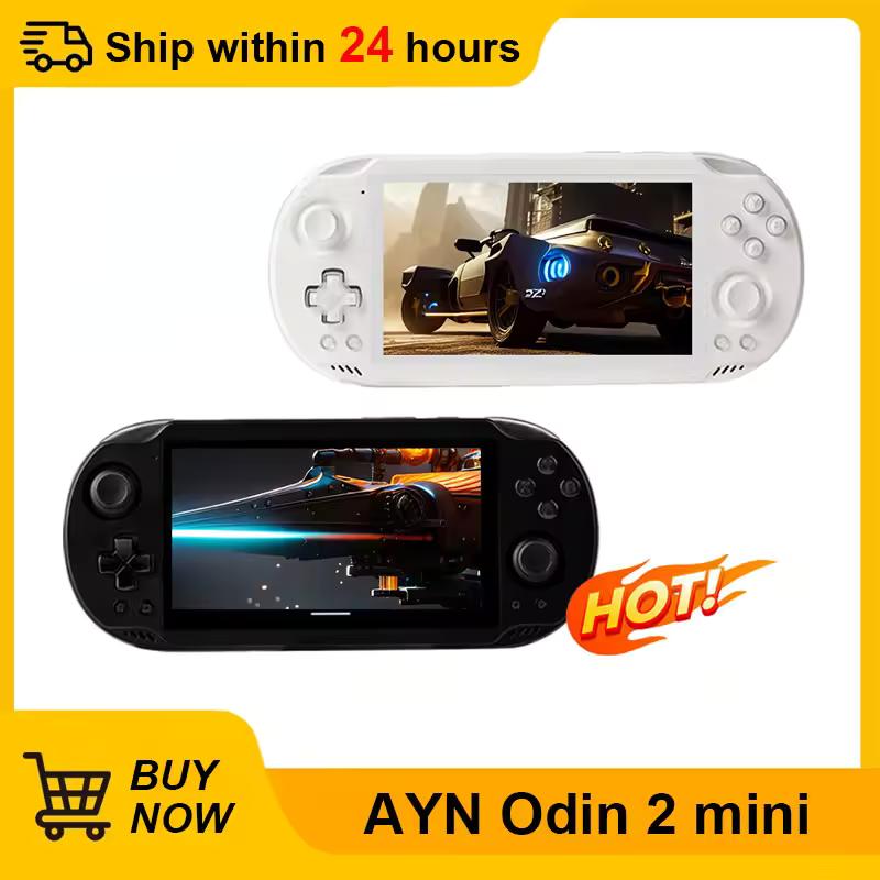 AYN Odin 2 미니 휴대용 게임 콘솔, 5 인치 터치 스크린, 1080P MiniLED Snapdragon 8 Gen 2 12G 256G 비디오 게임 플레이어, 신제품