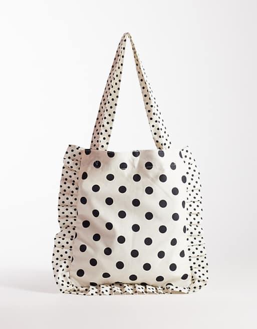 My Accessories polkadot tote bag in cream