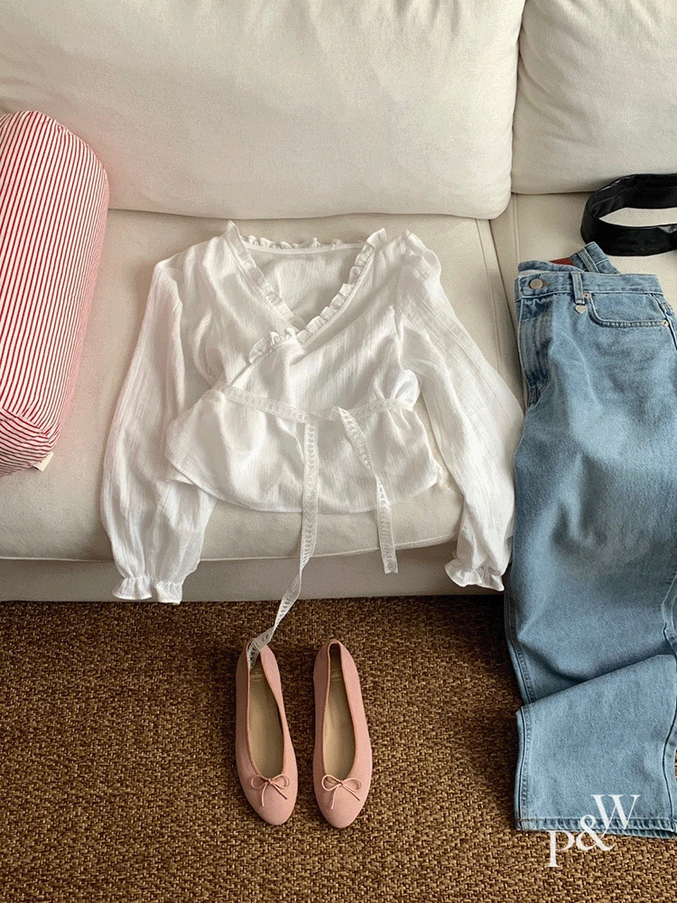 [🌷봄신상/러블리🫧] #MADE 디어 하트 랩 블라우스