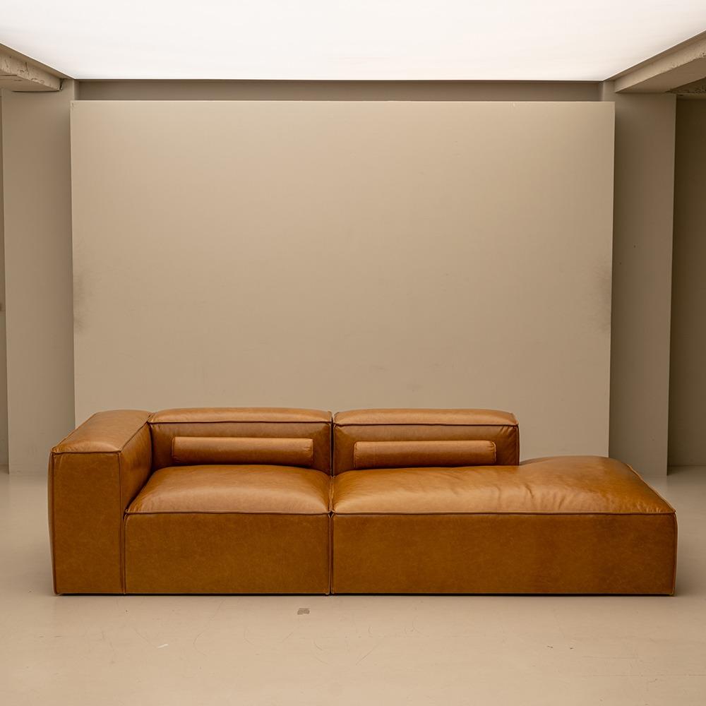 PH 20.  이태리 내추럴 통가죽 천연면피 소가죽소파(전체가죽)  모듈 A+B+F  사이즈 3600mm (3인소파 4인소파)