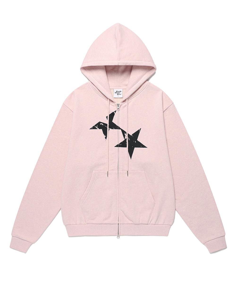 TWIN STAR ZIP UP HOODIE[PINK]