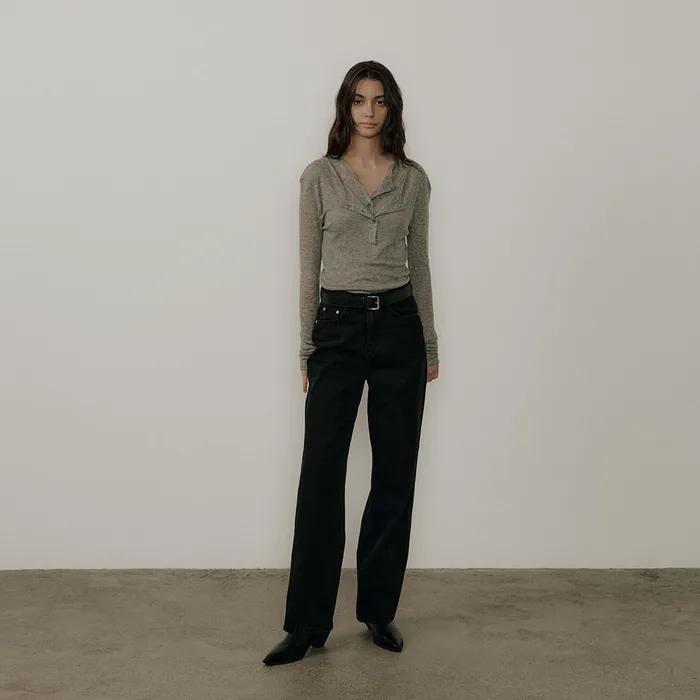 [4th] Relaxed Fit Denim_Black