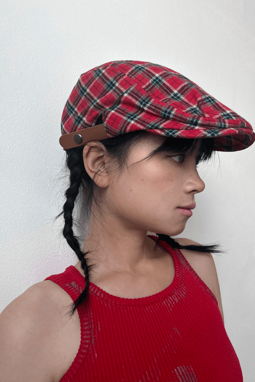 checker hunting cap (3 color, unisex)