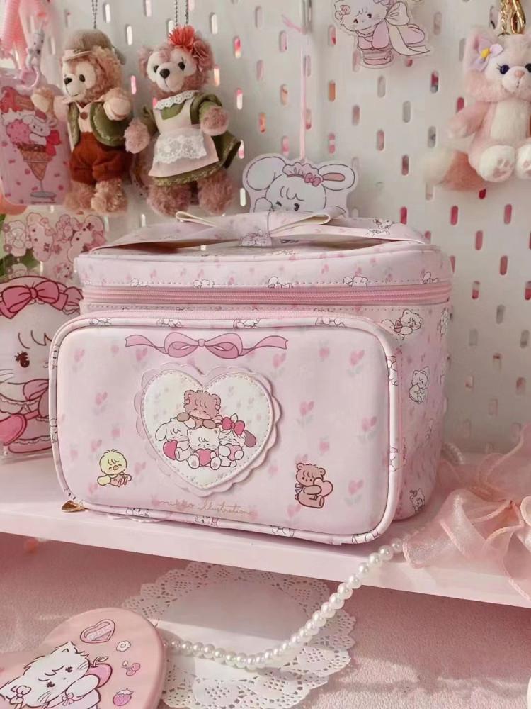 페어리룸 ribbonneko big pouch 리본네코 빅파우치 핑크리본 대용량