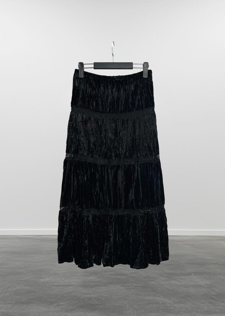 vintage velvet long skirt