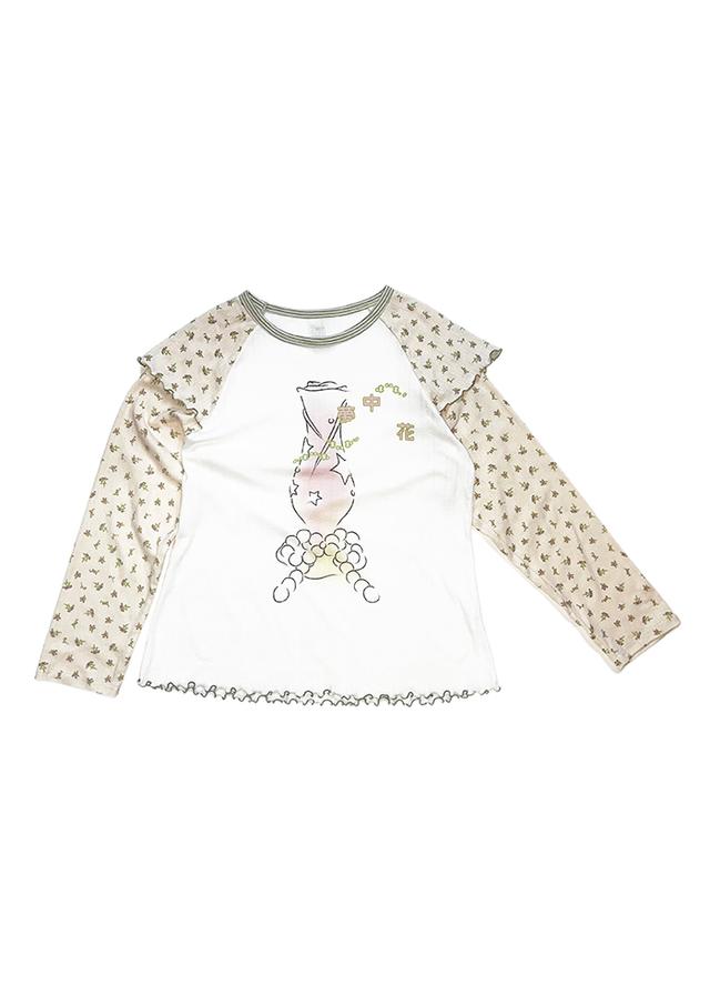 DREAM FLOWER VASE T-SHIRT GREEN